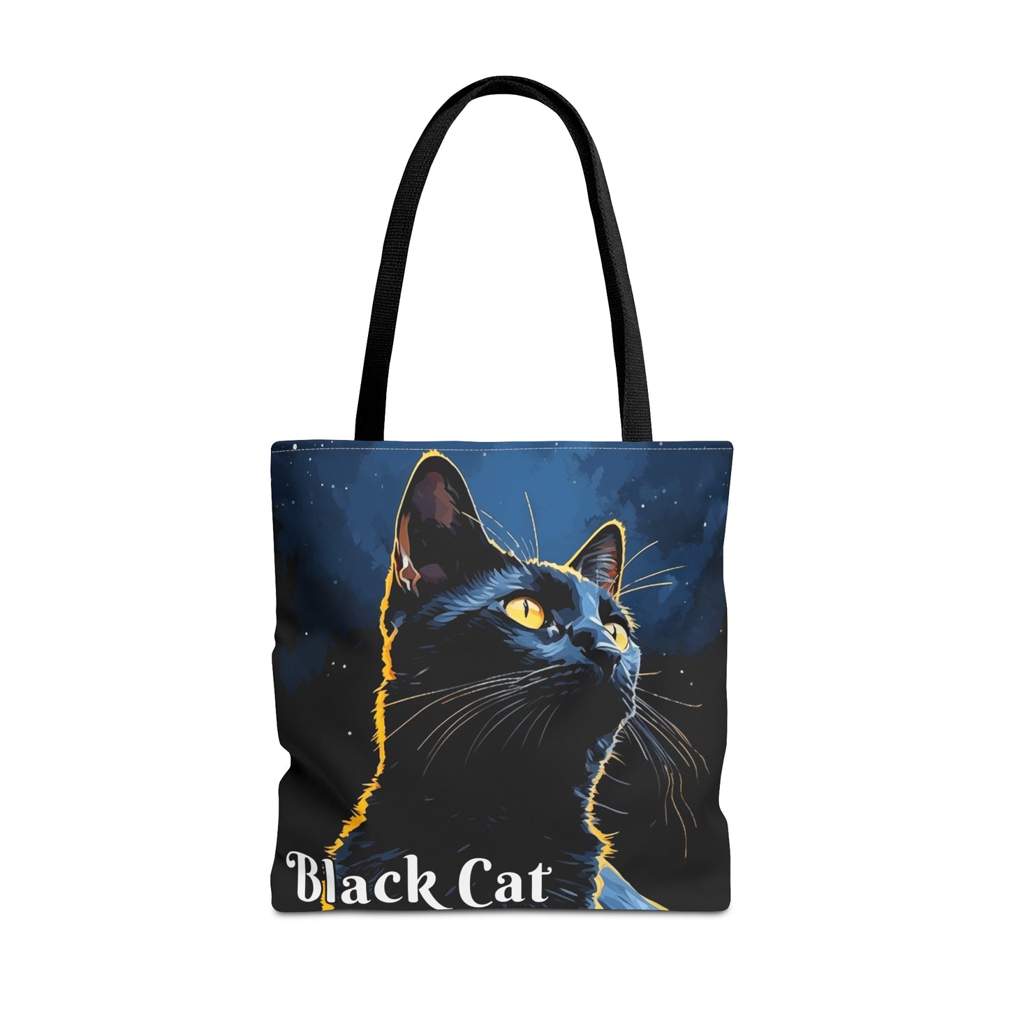 Black Cat Tote Bag, dark background