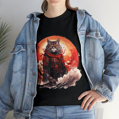 Samurai Cat Watercolor style T-Shirt