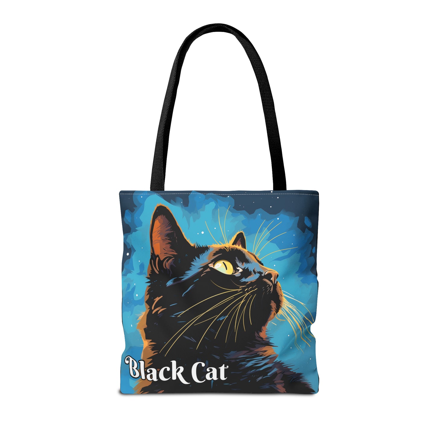 Black Cat Tote Bag, light background