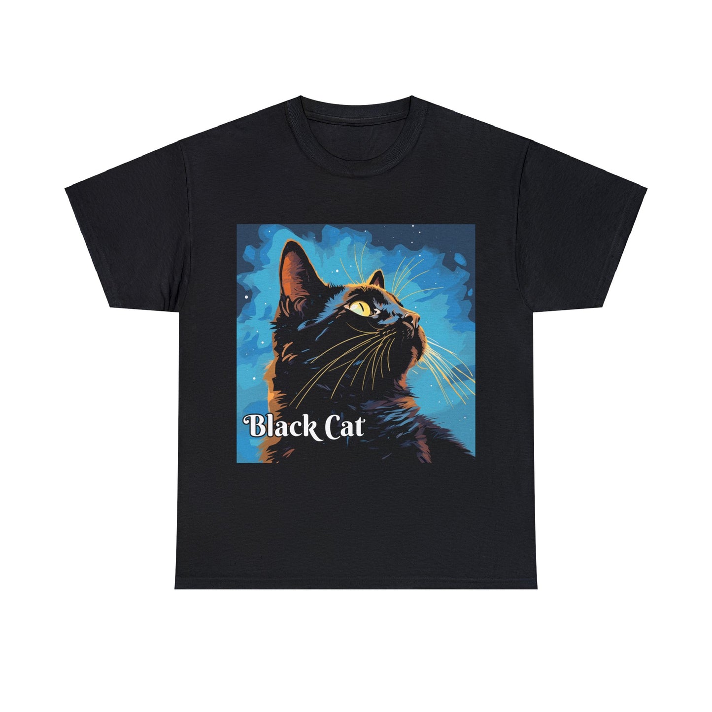 Black Cat t-shirt, light background