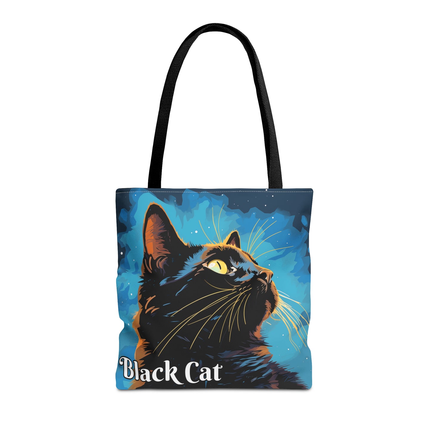 Black Cat Tote Bag, light background