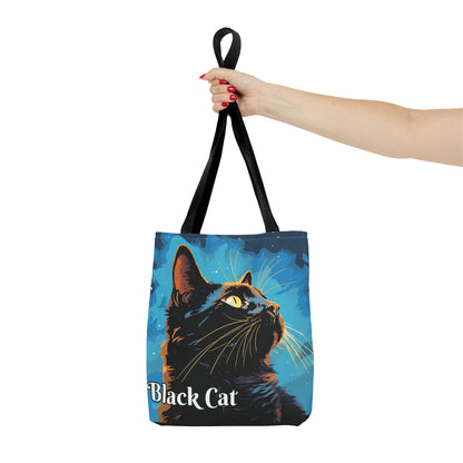 Black Cat Tote Bag, light background