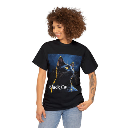 Black Cat t-shirt, dark background