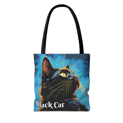 Black Cat Tote Bag, light background