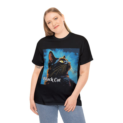 Black Cat t-shirt, light background