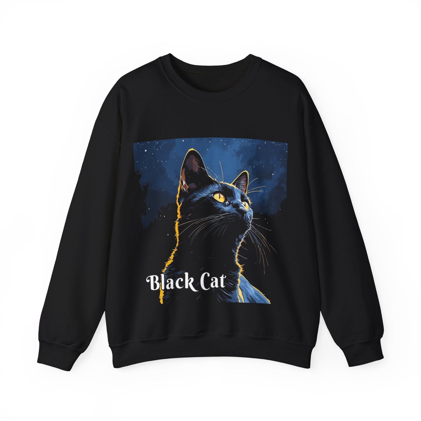 Black Cat Sweatshirt, dark background