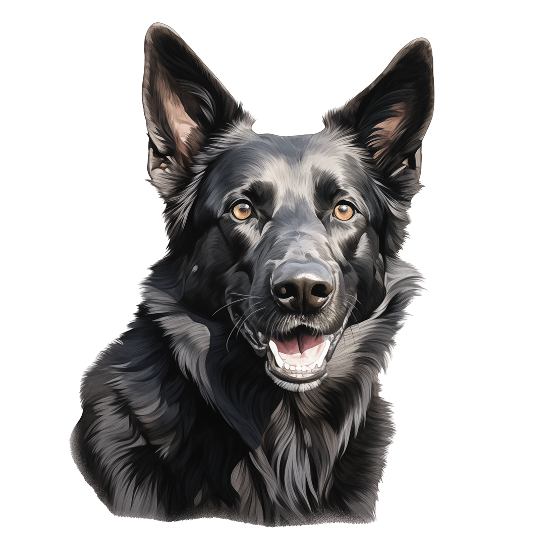 Black German Shepherd Dog Sticker